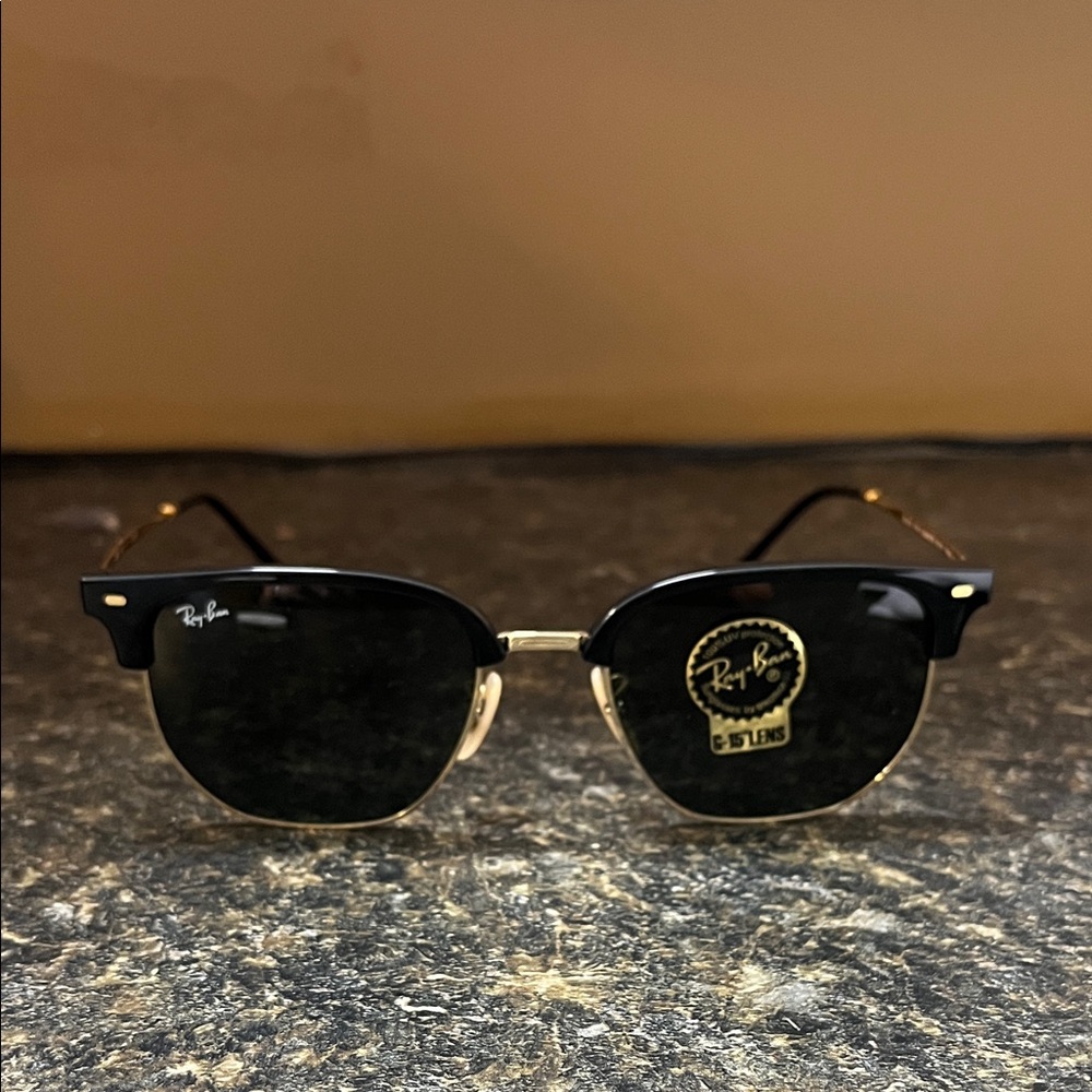 Ray-Ban Black and Gold Sunglasses